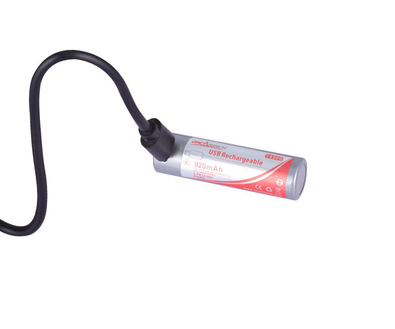 OrcaTorch Micro USB 14500 Rechargeable Battery - 750mAh