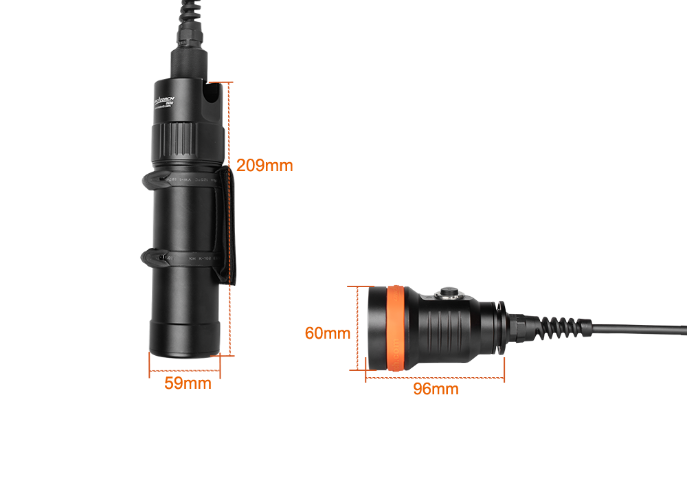 OrcaTorch D630 V2.0 4000 Lumens Canister Dive Light for Cave Diving, Wreck Diving