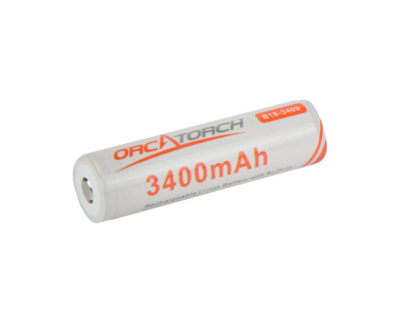 OrcaTorch 18650 USB Rechargeable Battery 3400mAh