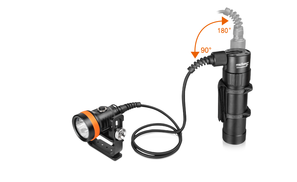 OrcaTorch D630 V2.0 4000 Lumens Canister Dive Light for Cave Diving, Wreck Diving