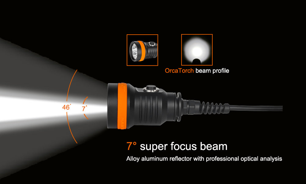 OrcaTorch D630 V2.0 4000 Lumens Canister Dive Light for Cave Diving, Wreck Diving