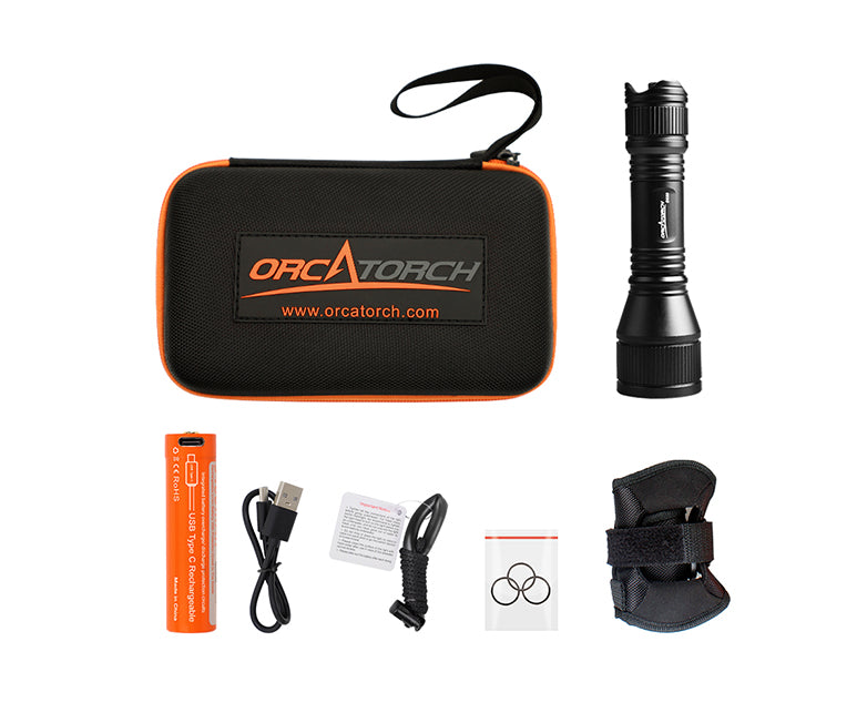 ORCATORCH D550 Dive Light 1000 Lumens Scuba Diving Flashlight with 3 Modes and Magnetic Tail Switch
