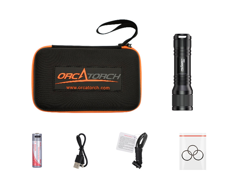 ORCATORCH D560 Mini Scuba Dive Light Max 630lumen Mounted on Mask Mount