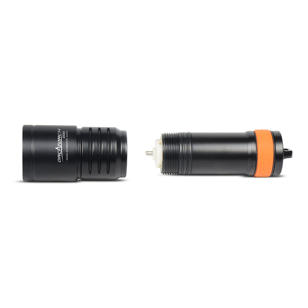 OrcaTorch D580 Professional Underwater Dive Light backup light for Recreational Diving and Technical Diving