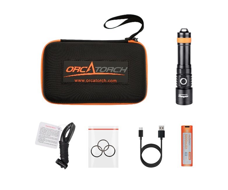 OrcaTorch D710 Max 3000 Lumens Small and Powerful Super Bright Dive Light
