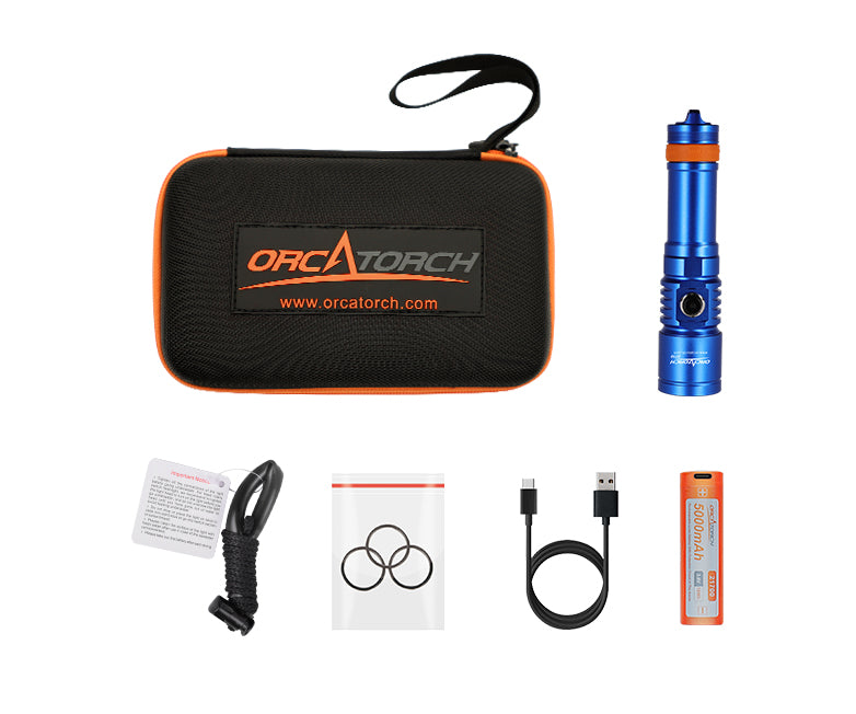 OrcaTorch D710 Max 3000 Lumens Small and Powerful Super Bright Dive Light