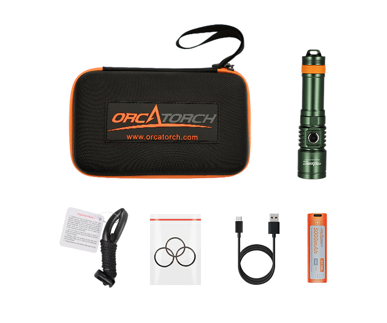OrcaTorch D710 Max 3000 Lumens Small and Powerful Super Bright Dive Light