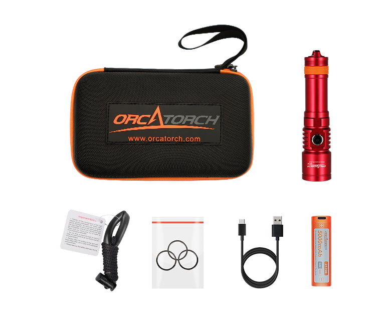 OrcaTorch D710 Max 3000 Lumens Small and Powerful Super Bright Dive Light