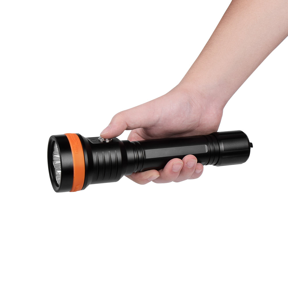 OrcaTorch D850 2500 Lumens Portable Dive Light with 6° Super Focus Beam and Long Beam Distance