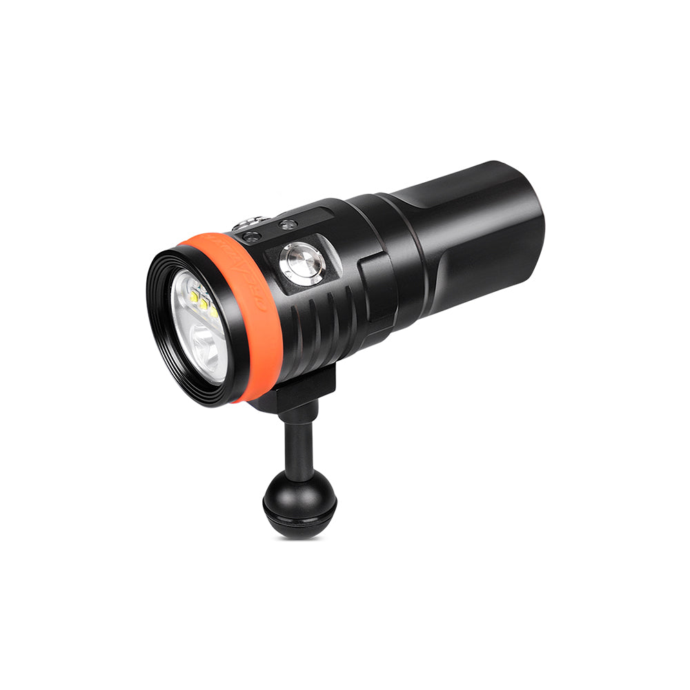 ORCATORCH D900V Diving Video Light with Red UV Neutral White Cool White Light, with Both Flood and Spot Beam, Magnetic Fast Charging, for Fluorescence Diving, Underwater Photography
