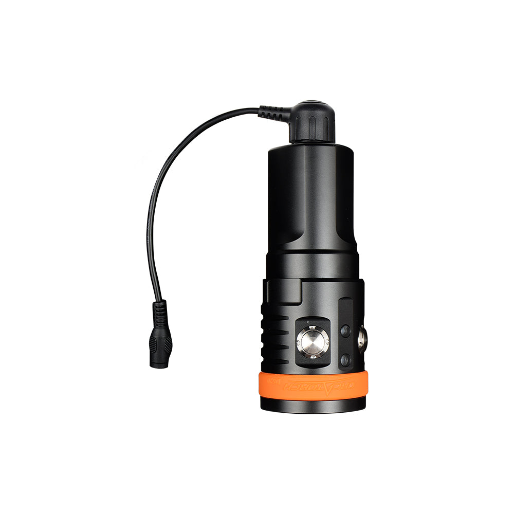 ORCATORCH D900V Diving Video Light with Red UV Neutral White Cool White Light, with Both Flood and Spot Beam, Magnetic Fast Charging, for Fluorescence Diving, Underwater Photography