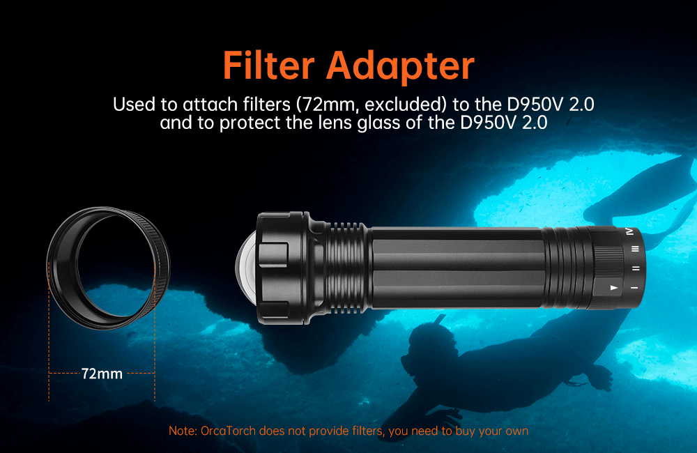 OrcaTorch D950V 10500 Lumens Best LED Video Light for Underwater Photography