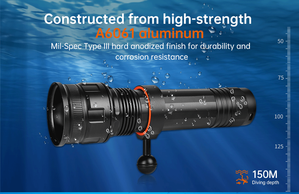 OrcaTorch D950V 10500 Lumens Best LED Video Light for Underwater Photography