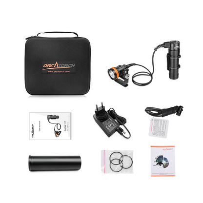 OrcaTorch D630 V2.0 4000 Lumens Canister Dive Light for Cave Diving, Wreck Diving