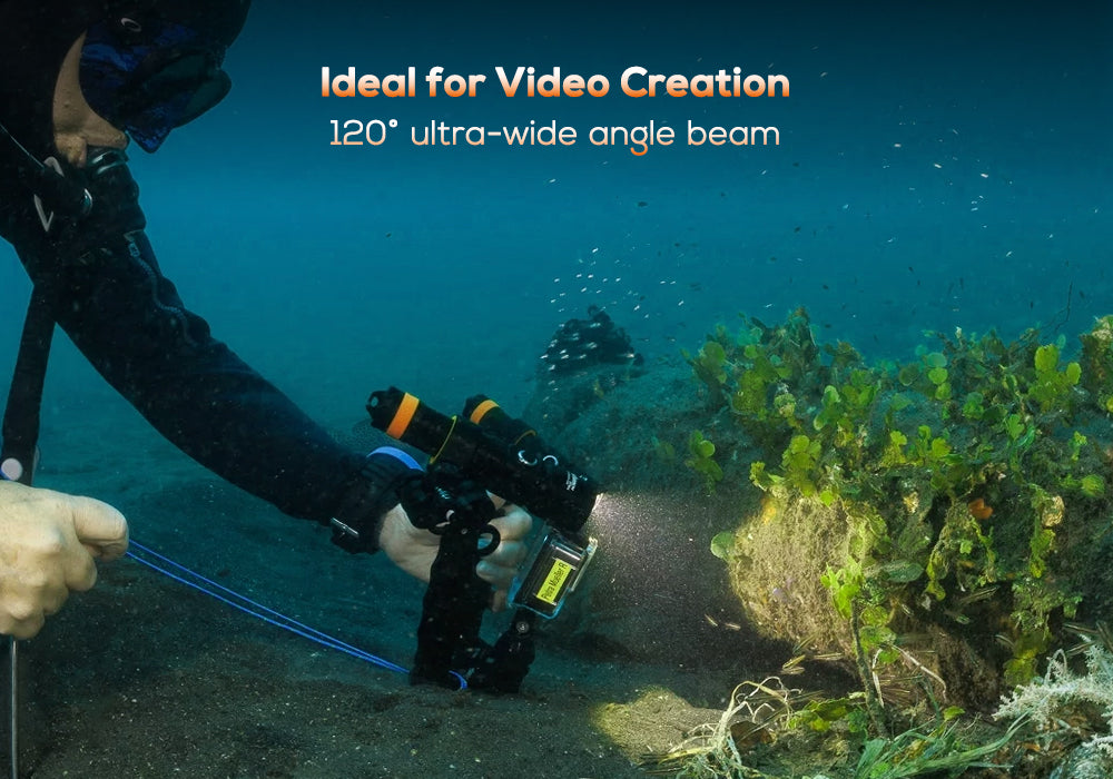 OrcaTorch NEW D710V MK2 Max 2300 Lumens Three-Color Light Source Underwater Video Light and fluorescent diving flashlight