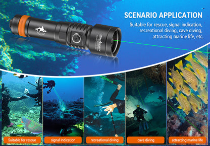 [LIMITED EDITION] OrcaTorch D730 2-in-1 Green Laser Dive Light Max 2500 Lumen, 8° Beam Angle, SOS Function