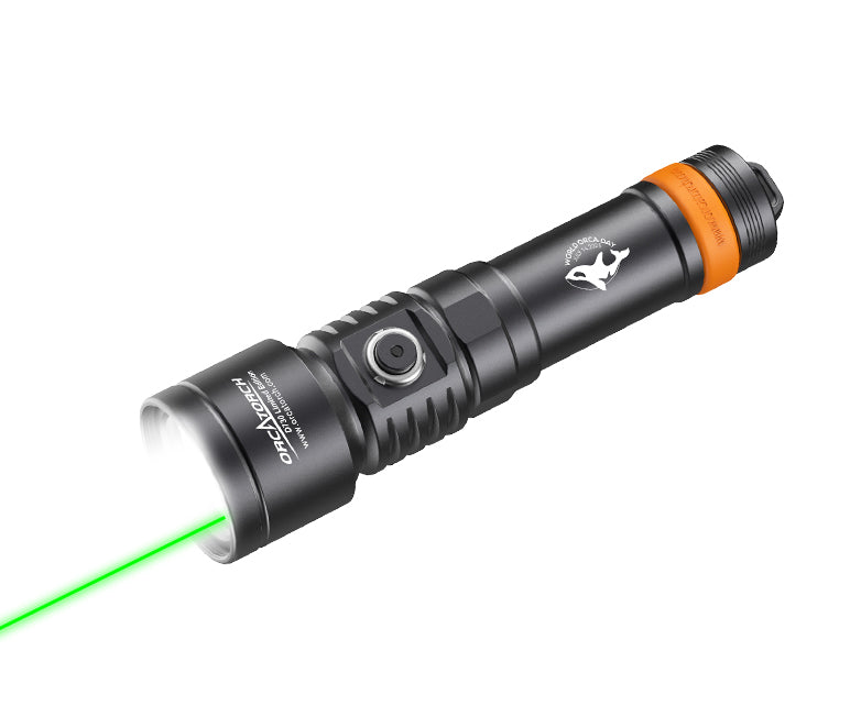 [LIMITED EDITION] OrcaTorch D730 2-in-1 Green Laser Dive Light Max 2500 Lumen, 8° Beam Angle, SOS Function