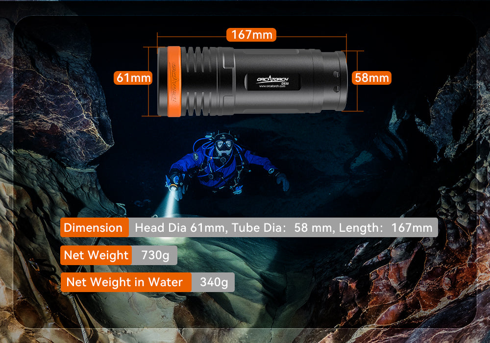 OrcaTorch D920 Dive Light 5000 Lumens