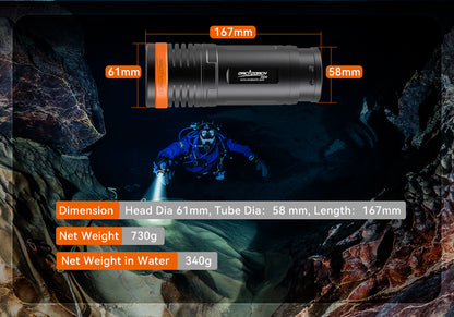 OrcaTorch D920 Dive Light 5000 Lumens
