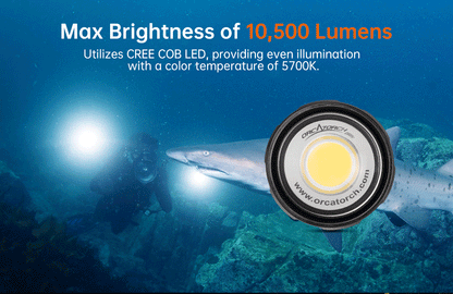 OrcaTorch D950V 10500 Lumens Best LED Video Light for Underwater Photography