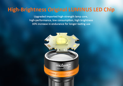 OrcaTorch NEW Zoomable Dive Light ZD710 MK2 Max 1500 Lumens